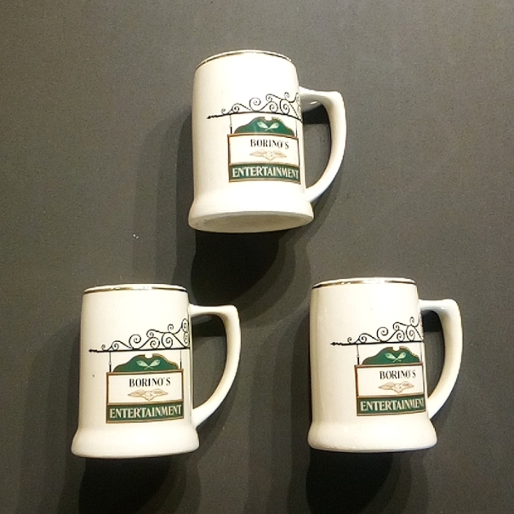 Set of 3 Borino's Entertainment Mugs